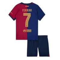 Billiga Barcelona Ferran Torres #7 Barnkläder Hemma fotbollskläder till baby 2024-25 Kortärmad (+ Korta byxor)